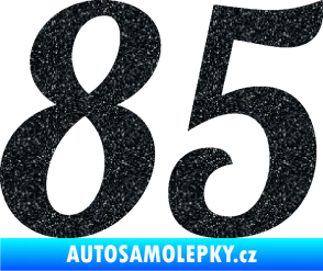 Samolepka Startovní číslo 85 typ 3   Ultra Metalic černá