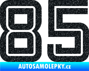 Samolepka Startovní číslo 85 typ 7 Ultra Metalic černá