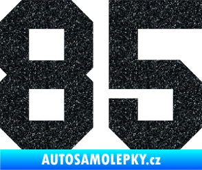Samolepka Startovní číslo 85 Ultra Metalic černá