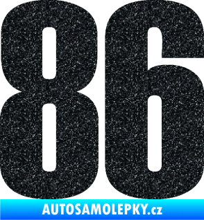 Samolepka Startovní číslo 86 typ 2      Ultra Metalic černá