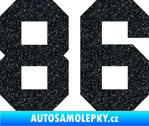 Samolepka Startovní číslo 86 Ultra Metalic černá