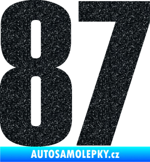 Samolepka Startovní číslo 87 typ 2       Ultra Metalic černá