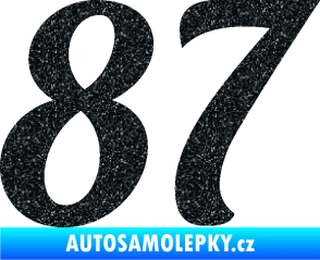 Samolepka Startovní číslo 87 typ 3   Ultra Metalic černá