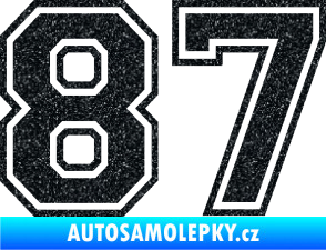 Samolepka Startovní číslo 87 typ 4 Ultra Metalic černá