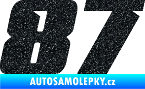 Samolepka Startovní číslo 87 typ 6 Ultra Metalic černá