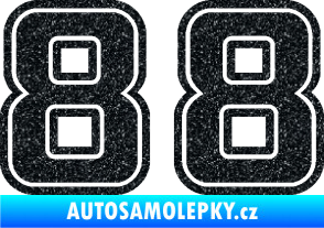 Samolepka Startovní číslo 88 typ 5 Ultra Metalic černá