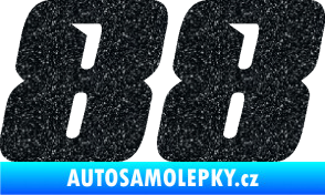 Samolepka Startovní číslo 88 typ 6 Ultra Metalic černá