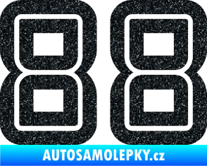 Samolepka Startovní číslo 88 typ 7 Ultra Metalic černá