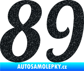 Samolepka Startovní číslo 89 typ 3  Ultra Metalic černá