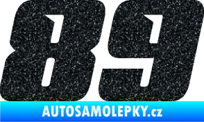 Samolepka Startovní číslo 89 typ 6 Ultra Metalic černá
