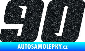 Samolepka Startovní číslo 90 typ 6 Ultra Metalic černá