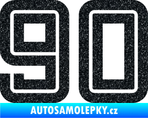 Samolepka Startovní číslo 90 typ 7 Ultra Metalic černá
