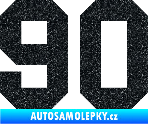 Samolepka Startovní číslo 90 Ultra Metalic černá