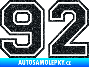 Samolepka Startovní číslo 92 typ 4 Ultra Metalic černá