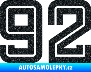 Samolepka Startovní číslo 92 typ 7 Ultra Metalic černá