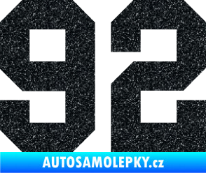 Samolepka Startovní číslo 92 Ultra Metalic černá