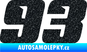 Samolepka Startovní číslo 93 typ 6 Ultra Metalic černá