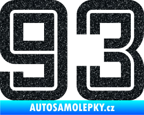 Samolepka Startovní číslo 93 typ 7 Ultra Metalic černá