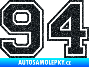Samolepka Startovní číslo 94 typ 4 Ultra Metalic černá