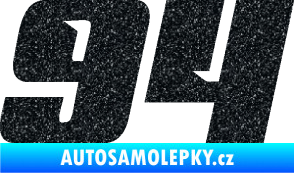 Samolepka Startovní číslo 94 typ 6 Ultra Metalic černá
