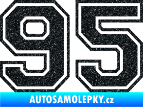 Samolepka Startovní číslo 95 typ 4 Ultra Metalic černá