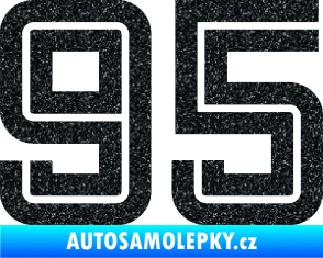 Samolepka Startovní číslo 95 typ 7 Ultra Metalic černá