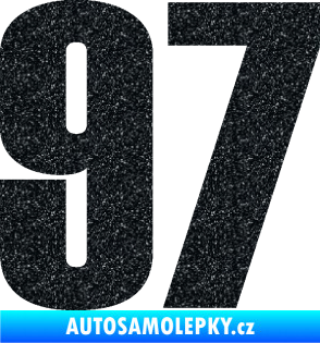 Samolepka Startovní číslo 97 typ 2 Ultra Metalic černá