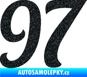 Samolepka Startovní číslo 97 typ 3   Ultra Metalic černá