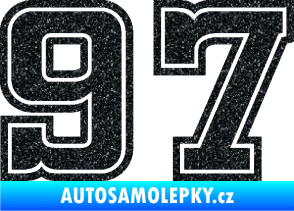 Samolepka Startovní číslo 97 typ 5 Ultra Metalic černá