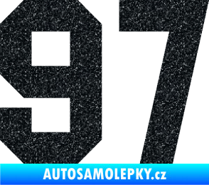 Samolepka Startovní číslo 97 Ultra Metalic černá