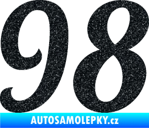 Samolepka Startovní číslo 98 typ 3   Ultra Metalic černá