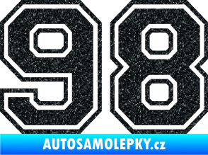 Samolepka Startovní číslo 98 typ 4 Ultra Metalic černá