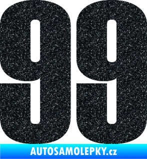 Samolepka Startovní číslo 99 typ 2      Ultra Metalic černá