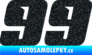 Samolepka Startovní číslo 99 typ 6 Ultra Metalic černá