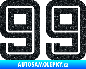 Samolepka Startovní číslo 99 typ 7 Ultra Metalic černá