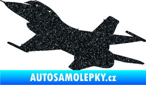 Samolepka Stíhací letoun 004 levá Ultra Metalic černá