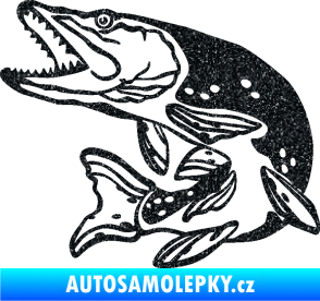 Samolepka Štika 002 levá Ultra Metalic černá