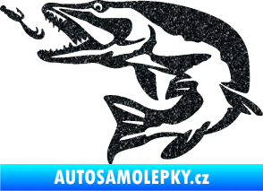 Samolepka Štika 005 levá s návnadou Ultra Metalic černá