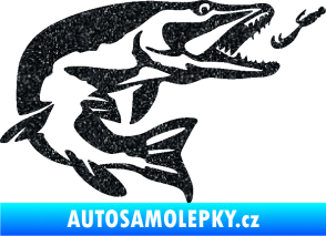 Samolepka Štika 005 pravá s návnadou Ultra Metalic černá