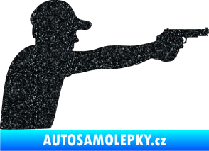 Samolepka Střelec silueta 001 pravá Ultra Metalic černá