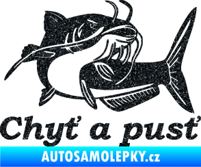 Samolepka Sumec 002 chyť a pusť pravá Ultra Metalic černá