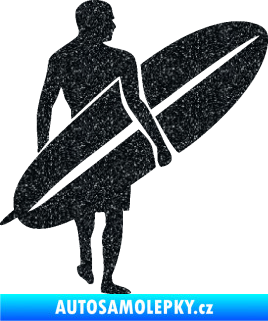 Samolepka Surfař 004 pravá Ultra Metalic černá
