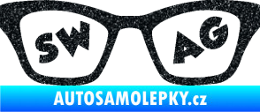 Samolepka Swag nápis v brýlích Ultra Metalic černá