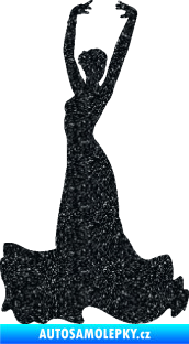 Samolepka Tanec 006 levá tanečnice flamenca Ultra Metalic černá