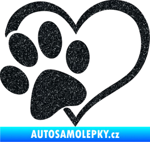 Samolepka Tlapka love levá Ultra Metalic černá