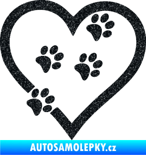 Samolepka Tlapky love 006 pravá Ultra Metalic černá