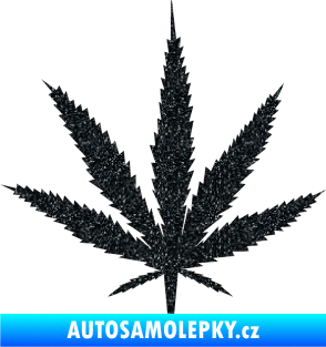 Samolepka Travka 001 lístek marihuany Ultra Metalic černá