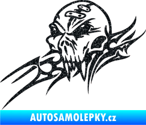 Samolepka Tribal skull levá lebka Ultra Metalic černá