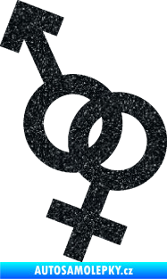 Samolepka Ty a já 001 symbol pro muže a ženu Ultra Metalic černá