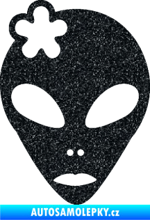 Samolepka UFO 009 slečna s kytičkou levá Ultra Metalic černá